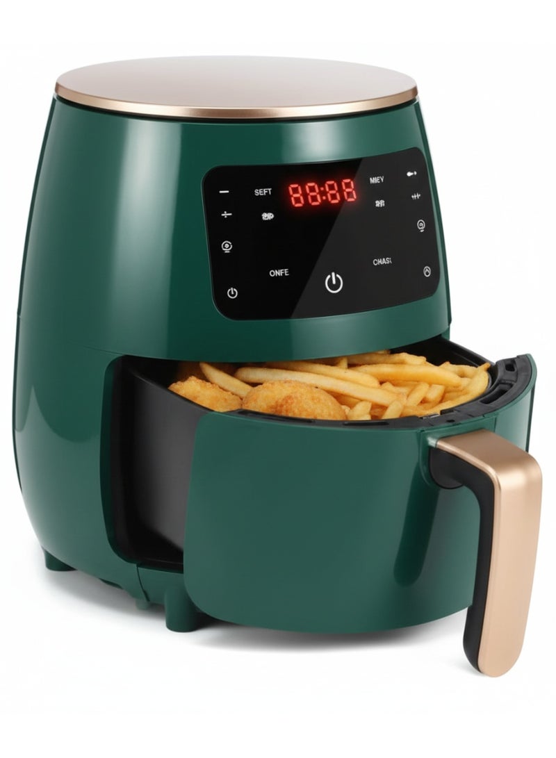 اير فراير ذكي سعة 6 لتر – قلاية هوائية بدون زيت بقدرة 2400 وات – شاشة لمس LCD للتحكم السهل – تصميم أنيق باللون المينت جرين - Image 2